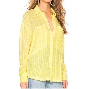 Free People Loveland Button Down Shirt Windowpane